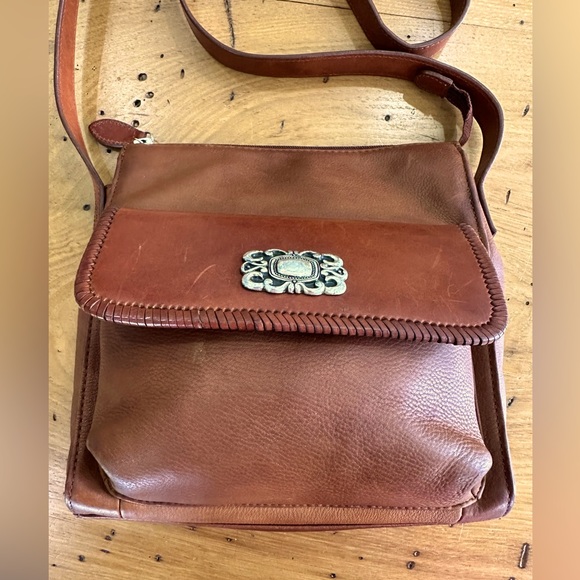 Vintage Fossil Victoria Top Zip Cognac ZB8273 Single Strap Purse - Picture 10 of 11